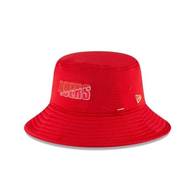 San Francisco 49ers Gorra | New Era NFL Official Summer Sideline Stretch Bucket Hat Mexico - Rojos